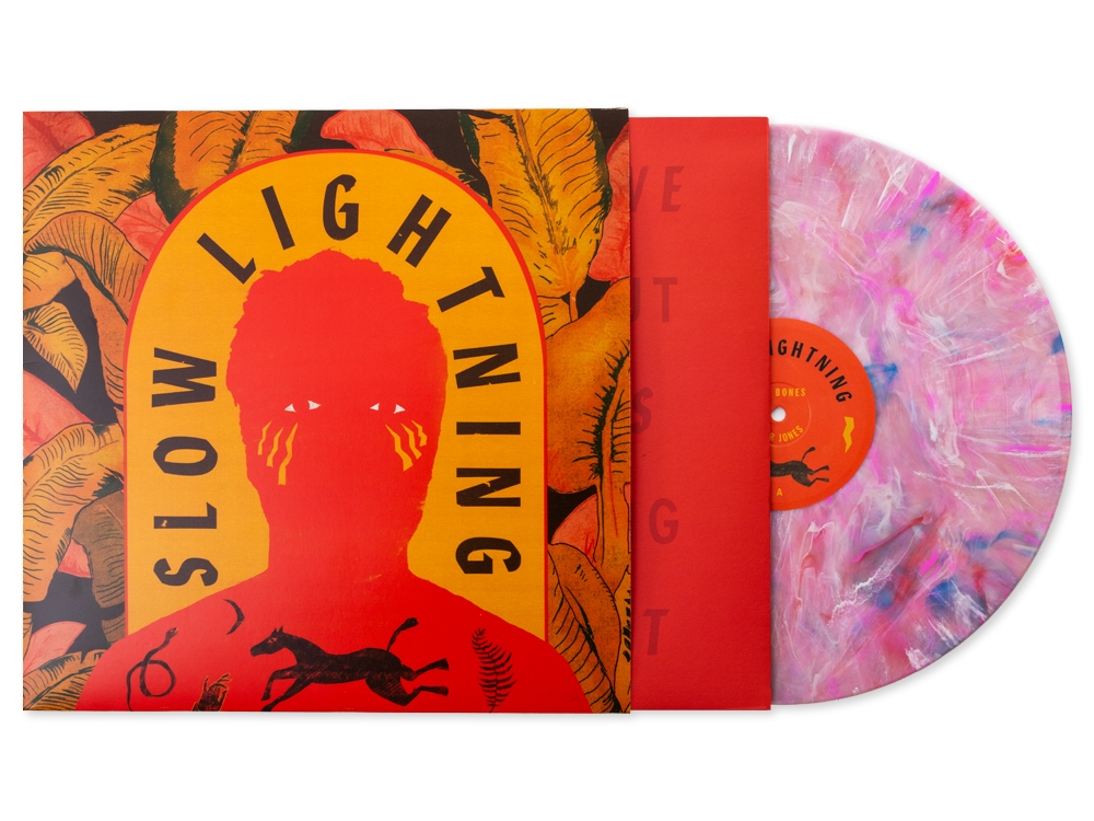 Slow Lightning Marble opaque pink, orange and blue Vinyl